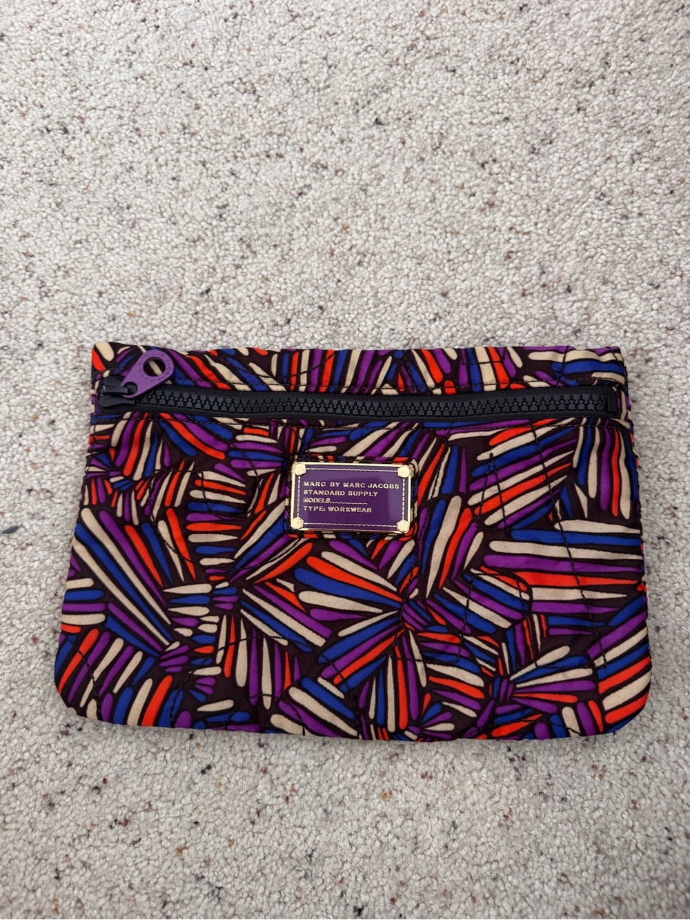 Marc by Marc Jacobs Purple Multi-Stripe Printed Pouch